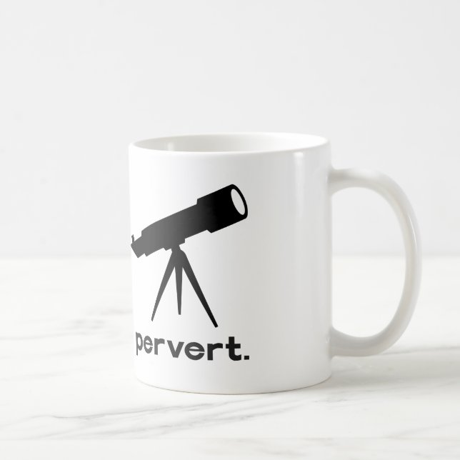 Caneca De Café Pervertido com Telescópio Paródia Divertida Humor (Direita)