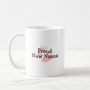 Caneca De Café Pés de Bebê Menina Nova Nonna Orgulhosa