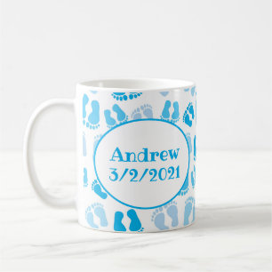 Caneca De Café Pés de bebê menino personalizados