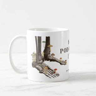 Caneca De Café Pés de Esqueleto Fúngico Vintage Melhor Podólogo d