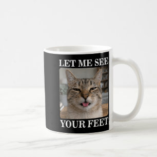 Caneca De Café Pés Gato Engraçado Selfie Gato Meme Homens Mulhere