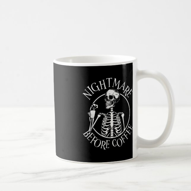 Caneca De Café Pesadelos Antes Do Café Halloween Esqueletrizando (Direita)