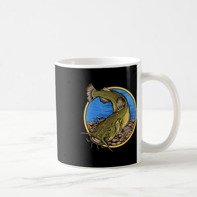 Caneca De Café Pesca de Bagre Cabeça Chata  (Direita)