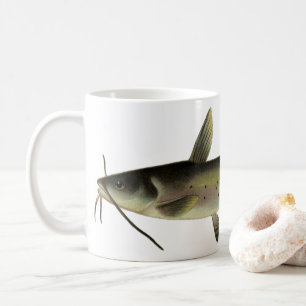 Caneca De Café Pesca de Bagre, Vida Marinha Rios Peixes Vintage