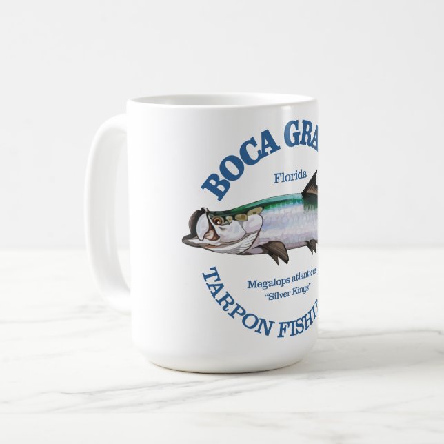 Caneca De Café Pesca de Boca Grande Tarpon (Frente Esquerda)
