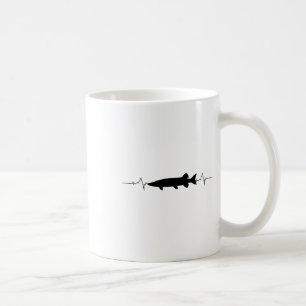 Caneca De Café Pesca de muskellunge - Pesca do Coração de Muskell