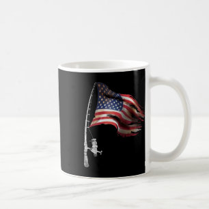 Caneca De Café Pesca de pavilhão americano Pescador Patriótico Di