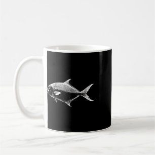 Caneca De Café Pesca de Pompano no Mar Profundo Peixe Bentônico M
