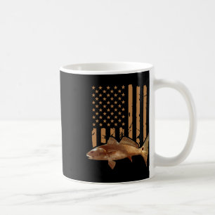 Caneca De Café Pesca de Rubicã Cauda de Tambor Vermelho EUA Bande