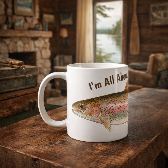 Caneca De Café Pesca de Truta Arco-íris (Criador carregado)