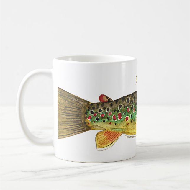 Caneca De Café Pesca de truta marrom (Esquerda)