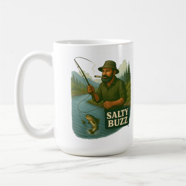 Caneca De Café Pesca de Truta Salty Buzz (Esquerda)