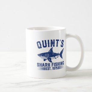 Caneca De Café Pesca de Tubarão Vintage Quint 1975 Fisher Bi Retr