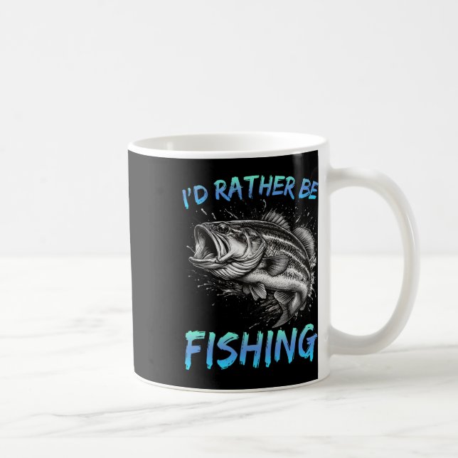 Caneca De Café Pesca Divertida Eu Preferiria Estar Pescando B Pes (Direita)