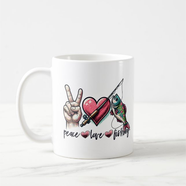 Caneca De Café Pesca do amor pela paz (Esquerda)