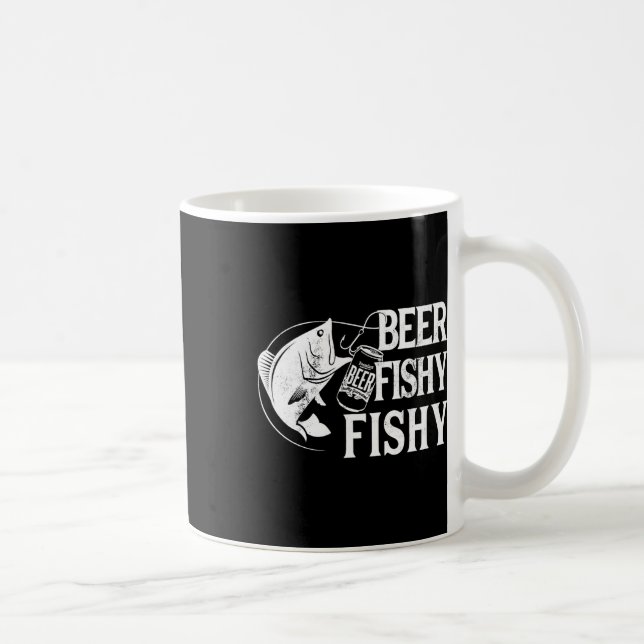Caneca De Café Pesca Engraçado Com Cerveja (Direita)