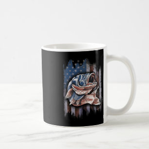 Caneca De Café Pesca Patriótica Bandeira Americana Do Dia 4 De Ju