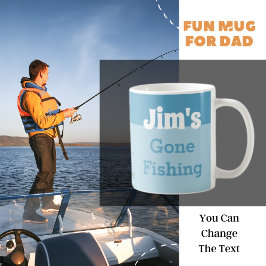Caneca De Café Pesca Personalizada Saiu | Nome Mug Café
