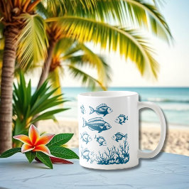 Caneca De Café Pesca Sob A Tendência Do Estilo Dos Pescadores De