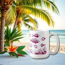 Caneca De Café Pesca Sob A Tendência Do Estilo Dos Pescadores De