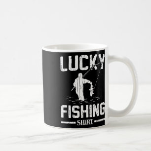 Caneca De Café Pesca Sortuda Gráficos de Peixes de Pescadores Eng