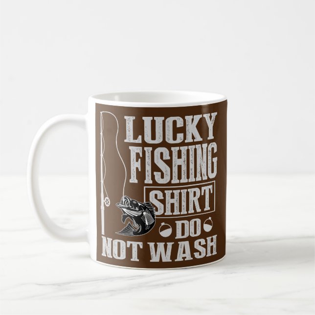 Caneca De Café Pesca Sortuda Não Lavar  (Esquerda)