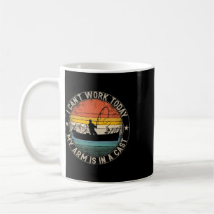 Caneca De Café Pesca Vintage Não Posso Trabalhar Hoje Meu Braço E