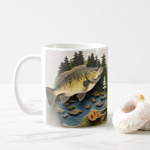 Caneca De Café Pescador De Pesca Impresso 3D