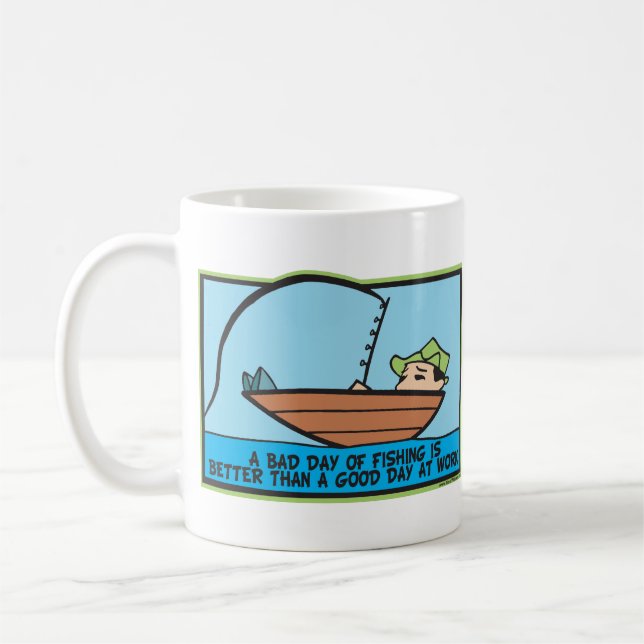Caneca De Café Pescador Engraçado (Esquerda)