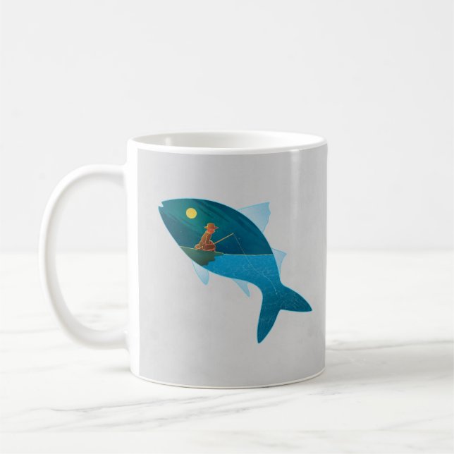 Caneca De Café Pescador imaginativo criativo único e simples (Esquerda)