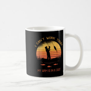 Caneca De Café Pescador, não posso trabalhar hoje, meu braço está