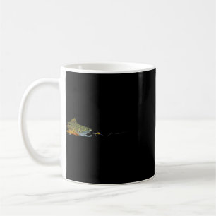 Caneca De Café Pescaria à Mosca Truta de Riacho Montagem de Mosca