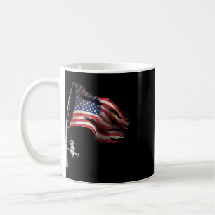 Caneca De Café Pescaria Bandeira Americana Pescador Patriótico Di