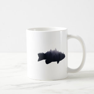 Caneca De Café Pescaria Black Bass Floresta Natureza Pescador