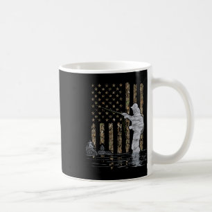 Caneca De Café Pescaria com Mosca Pescador Bandeira Americana Cam