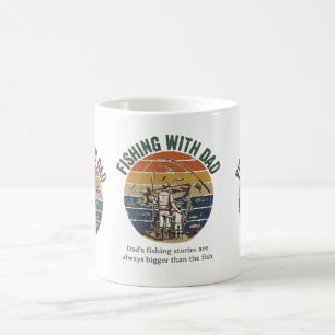 Caneca De Café Pescaria com papai vintage, design retrô