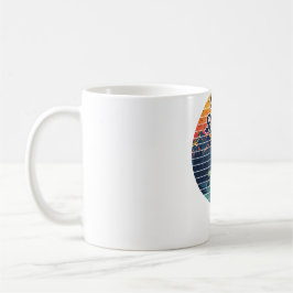 Caneca De Café Pescaria de Caiaque Remo Pôr do Sol Retro