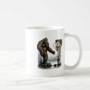 Caneca De Café Pescaria do Pé Grande Engraçado Sasquatch Peixe 1