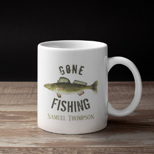 Caneca De Café Pescaria Encantadora Pescador Moderno