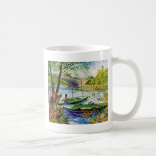 Caneca De Café Pescaria na Primavera, Vincent van Gogh. Bela pes