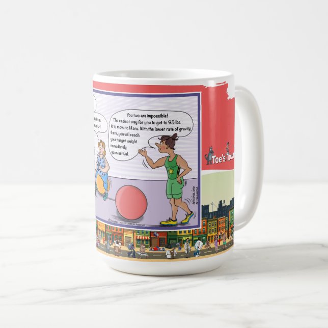 Caneca De Café Peso e Veja | Humor Clássico Lógica Seca (Frente Esquerda)