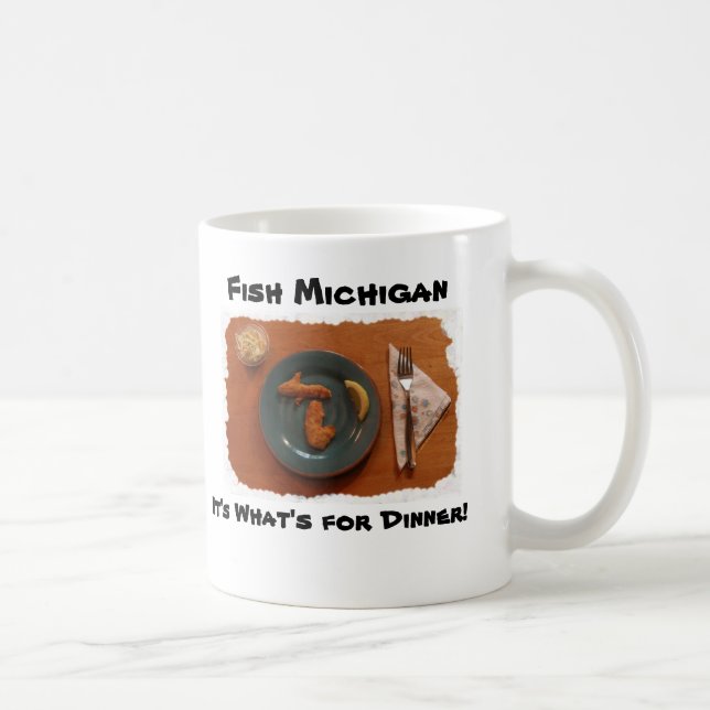 Caneca De Café Pesque Michigan, ele é o que é… (Direita)