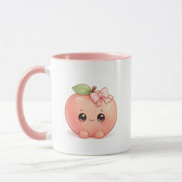 Caneca de Café Pêssego Kawaii Fofa
