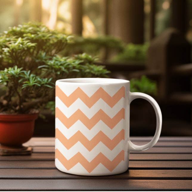 Caneca De Café Pêssego Laranja Moderno Pastel (Criador carregado)