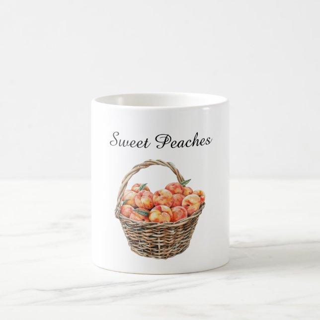 Caneca De Café Pêssegos numa Cesta (Centro)