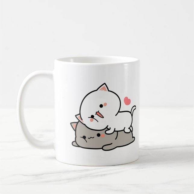 Caneca De Café Pessegueiro de gato e abraço de goma (Esquerda)