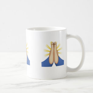 Caneca De Café Pessoa com mãos dobradas Emoji