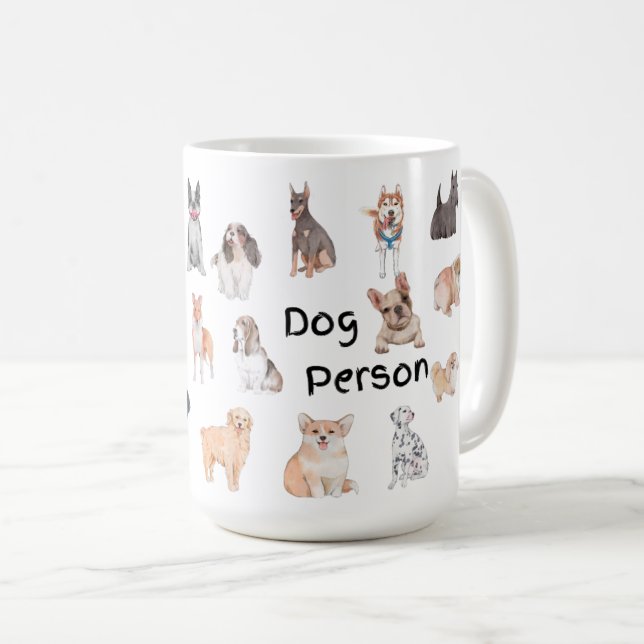 Caneca De Café Pessoa do cão (Frente Esquerda)