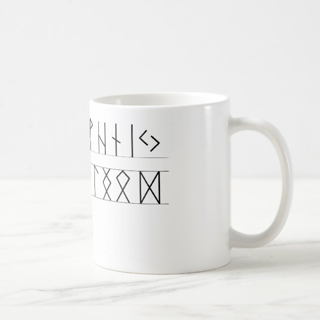 Caneca De Café Pessoa idosa Futhark dos Runes (Direita)