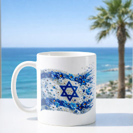 Caneca De Café Pessoas da bandeira de Israel florescendo em flore